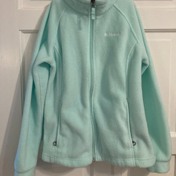 Columbia Girls Medium Aqua Fleece Full-Zip Jacket - Picture 3 of 3